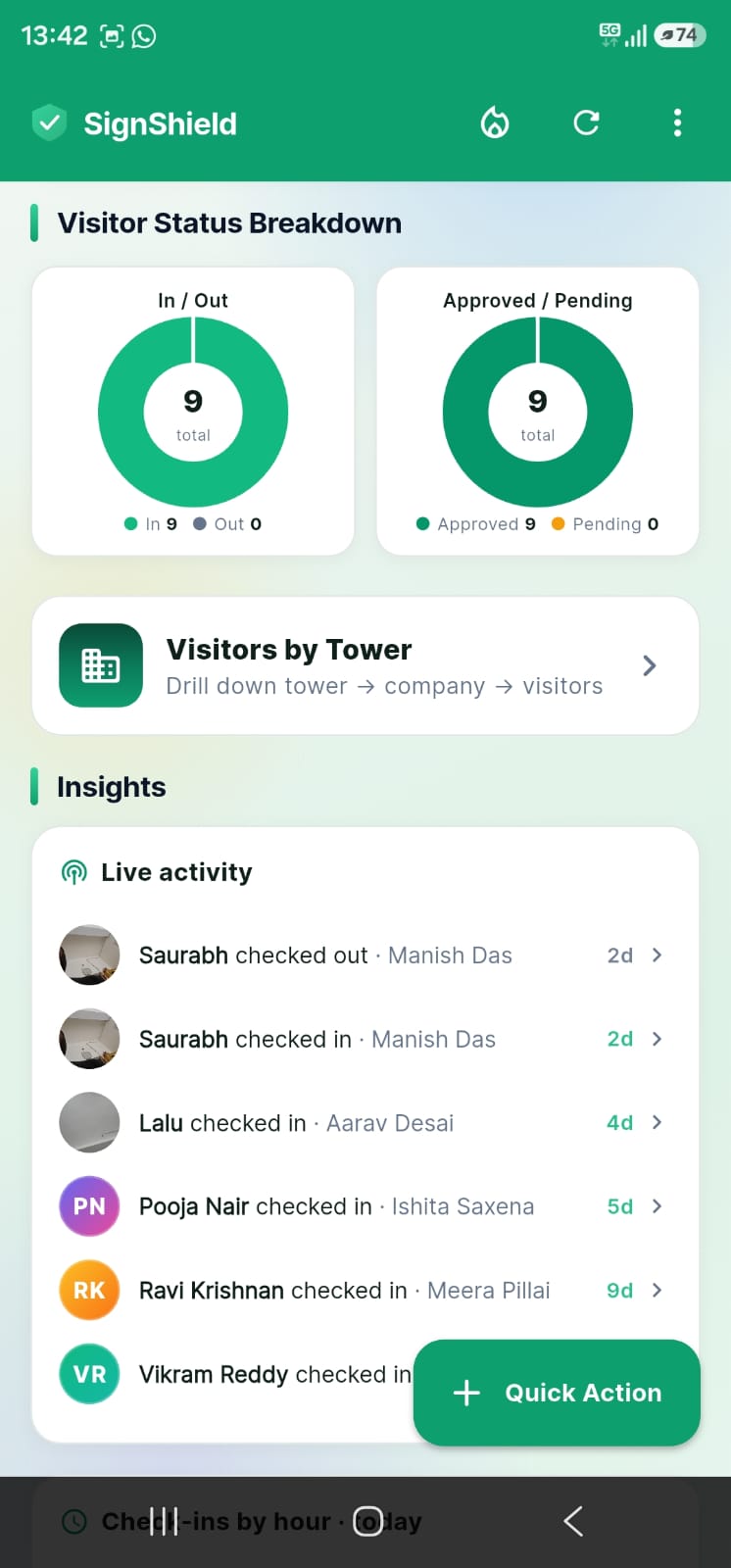 SignShield app screen